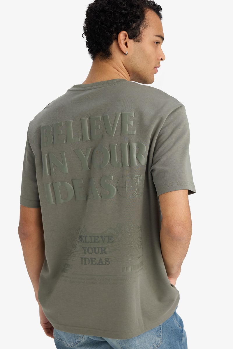 DeFacto Green Man Regular Fit Crew Neck Short Sleeve T-Shirt Casual - Image 1